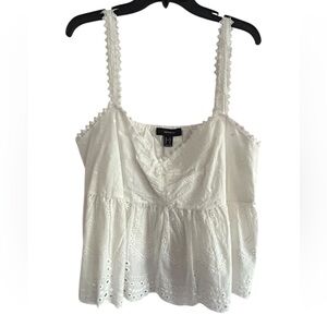 Forever 21 White Eyelet Camisole Top
